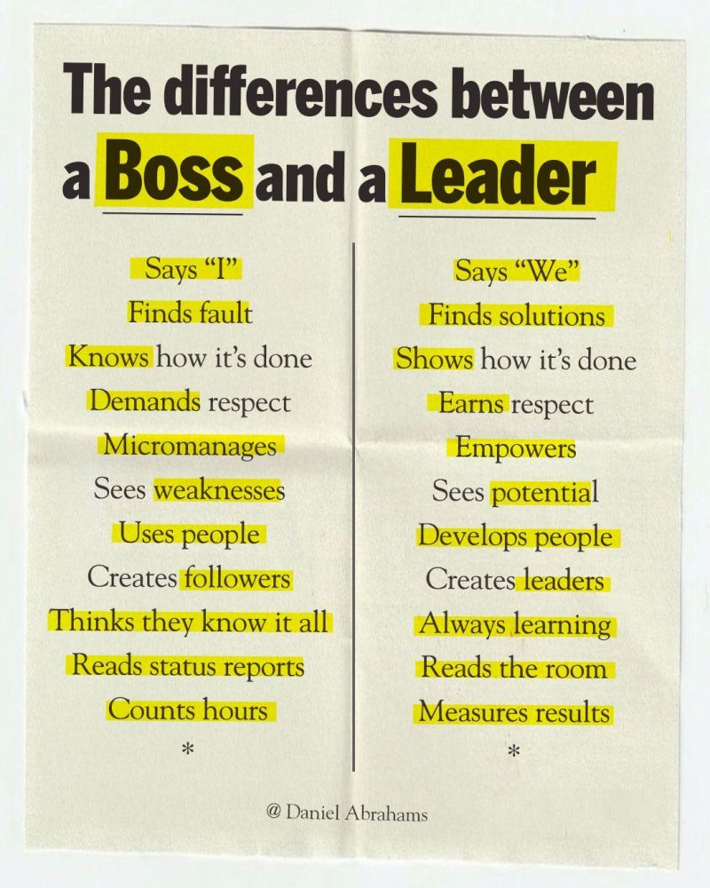 difference between a boss and a leader .. – wealthci